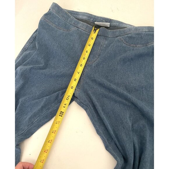 Rhinestone Red Hearts Accent Stones Embellished Blue Denim Jeans Jeggings Size L - Picture 8 of 10